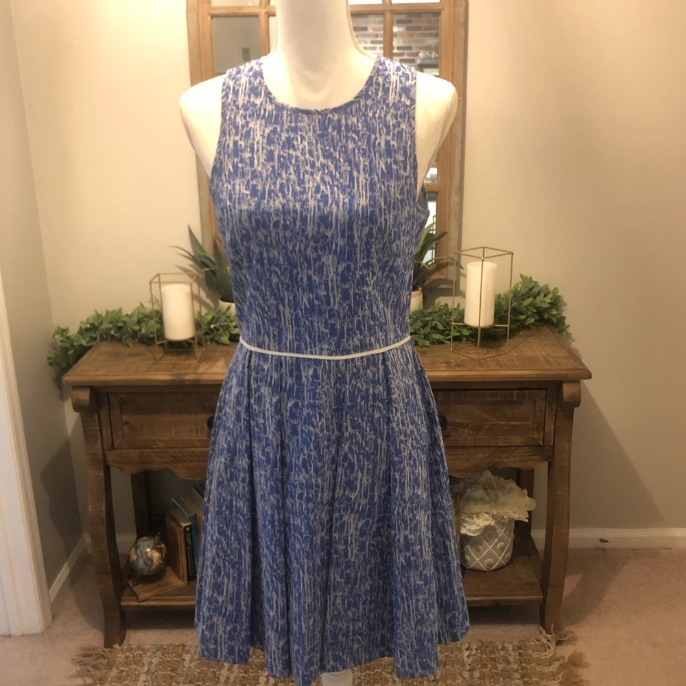 Ali Ro Blue & White Sleeveless Sundress